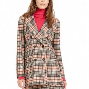 Marella Biagio Plaid Double-Breasted Topper Jacket